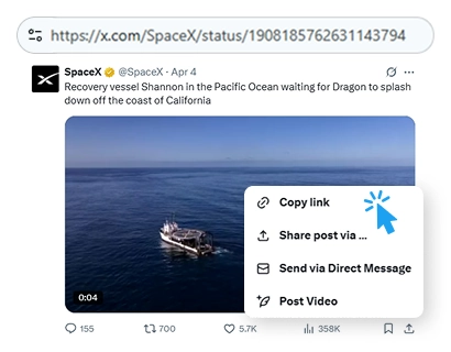 Copy the Tweet Link